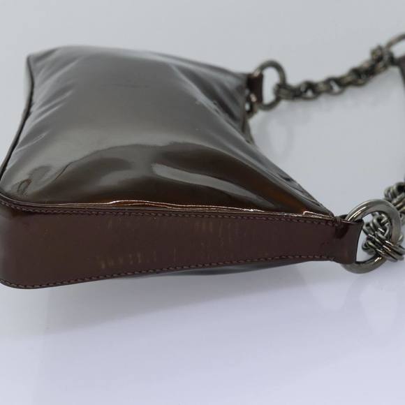 PRADA Shoulder Bag Patent leather Brown Auth 78409 - Picture 4 of 16